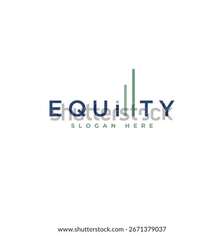 Simple Equity letter with grow graphic symbol for business or finance company logo. Vector illustration