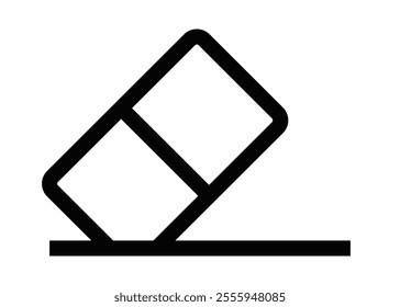 Simple eraser icon, clean and bold vector design. Editable stroke.