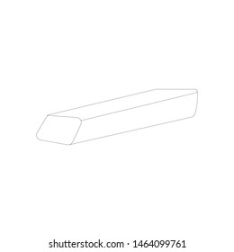 Simple eraser icon in outline style isolated on white background. Back to school concept. Vector