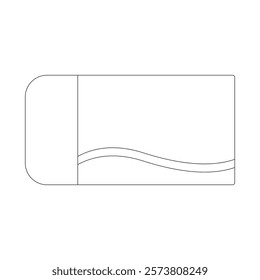 Simple Eraser Illustration, Icon, Stationery, Line Art