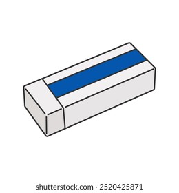 Simple eraser vector illustration hand drawn for school supplies, eraser lineal color style isolated on white background