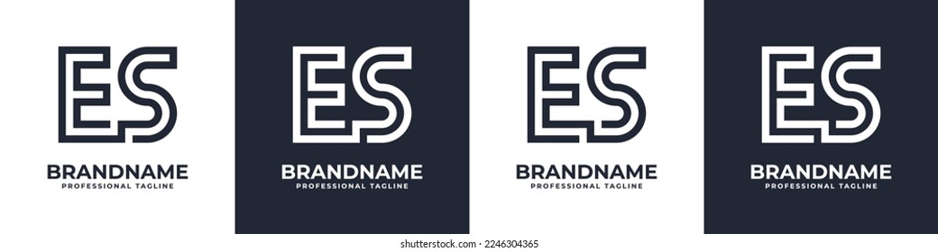 Simple ES Monogram Logo, suitable for any business with ES or SE initial.