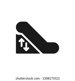 Simple escalator icons with up and down arrow in solid style design on white background. Suitable for airport, mall, market, hospital and website app. Pixel Perfect 48x48. Vector Illustration EPS 10.