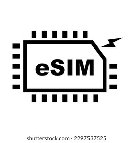 Simple eSIM icon. eSIM card. Vector.