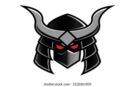 Simple E-sport Logo Samurai Mask Vector