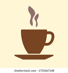 Simple Espresso Coffee Cup Icon. Vector Image.