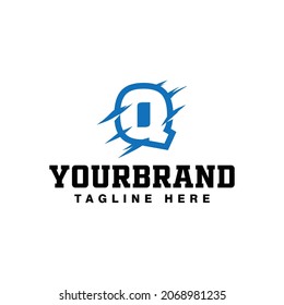 Einfach geätztes Q Logo-Design-Konzept mit Vektorgrafik.