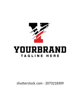 simple etched Y logo creative design concept. vector illustration.