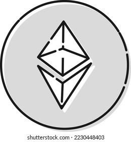 Simple Ethereum (ETH) icon (black and white)