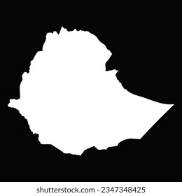 Simple Ethiopia Map Isolated on Black Background, can be used for business designs, presentation designs or any suitable designs.
