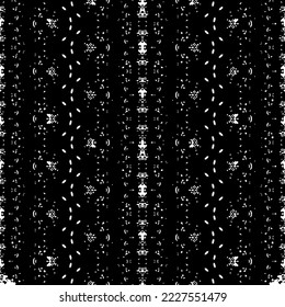 Simple Ethnic Boho Batik. Black Color Scribble Pattern. Seamless Line Ink Print. Black Colour Dark Scribble Texture. Native Art Doodle Vector. Abstract Stripe Ink Pattern. Seamless Art Tribal Design