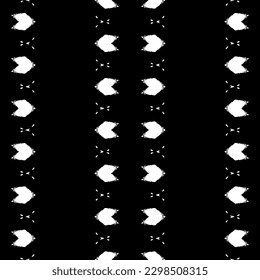 Simple Ethnic Boho Batik. Tribal Art Doodle Vector. Seamless Dyed Dark Print. Black Color African Pattern. Black Colour Ink Scribble Pattern. Ethnic Aztec Dark Pattern. Seamless Ink Native Repeat