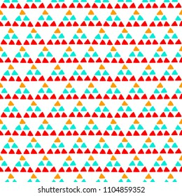 Simple ethnic colorful triangles seamless pattern, vector