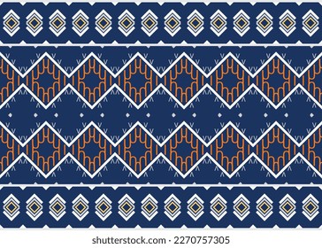 Simple ethnic design in the Philippines. traditional patterned old saree dress design It is a pattern geometric shapes. Create beautiful fabric patterns. Design Using in the fashion industry.