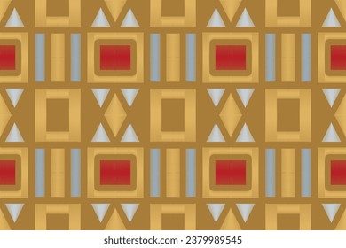 Simple ethnic design. traditional pattern design It is a pattern created by combining geometric shapes. Create beautiful fabric patterns. Design for print.