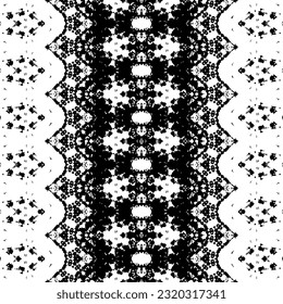 Simple Ethnic Hand Batik. Black Color Doodle Pattern. Tribal Ink Doodle Vector. Black Colour Art Scribble Texture. Doodle Dyed Dark Print. Seamless Native Art Pattern. Seamless Dark Native Design