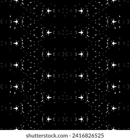 Simple Ethnic Ink Batik. Black Color Bohemian Pattern. Abstract Design Dark Pattern. Tribal Ink Doodle Vector. Ethnic Boho Dark Batik. Black Colour Art Scribble Texture. Seamless Art Native Repeat