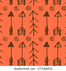 Simple ethnic pattern with arrows. Can be used for postcard design, textiles, etc