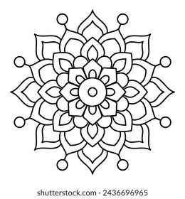 simple , ethnic and relaxing mandala art, mandala design for coloring book
