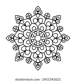 diseño de mandala de estilo simple y étnico para libro de colorear, logotipo de yoga
