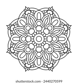 simple and ethnic style vector mandala design for coloring book, easy mandala art for mehendi design, tattoo design, yoga logo
