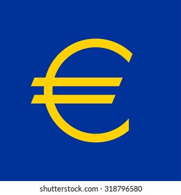 Simple Euro icon in flat style. Euro sign, money pictogram, banking design. Vector illustration