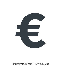Simple euro symbol on white background. Currency icon design.