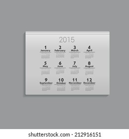 Simple european 2015 year calendar