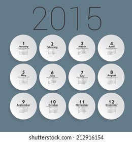 Simple european 2015 year calendar