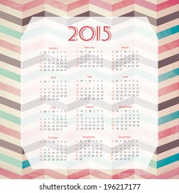 Simple european 2015 year vector calendar