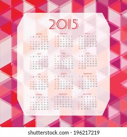 Simple european 2015 year vector calendar