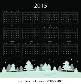 Simple european 2015 year vector calendar