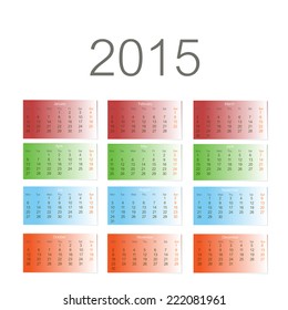 Simple European 2015 year vector calendar