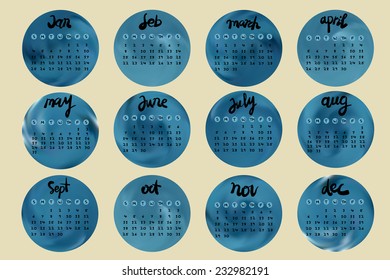 Simple european 2015 year vector calendar with handwriting style