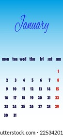Simple european 2023 year vector calendar