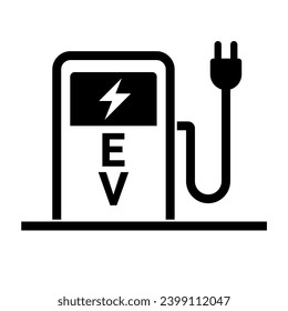 Simple EV charging station icon. Vector.