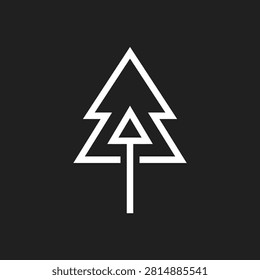 Simple evergreen icon for modern environmental brands and woodcraft.