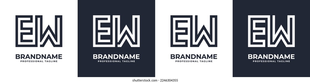 Simple EW Monogram Logo, suitable for any business with EW or WE initial.