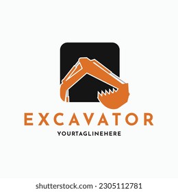 Simple Excavator Construction Vector Logo Design Idea