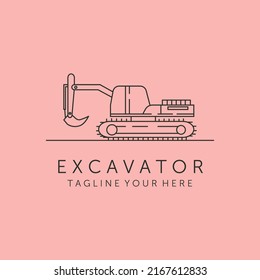 diseño de imagen de símbolo vectorial del logotipo de la línea de excavación simple