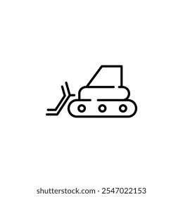 Simple excavator line icon, suitable for construction, engineering, and heavy equipment designs.