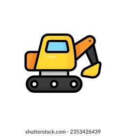 Simple Excavator lineal color icon. The icon can be used for websites, print templates, presentation templates, illustrations, etc