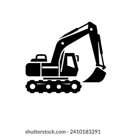Vector negro plano con logotipo de excavación simple 