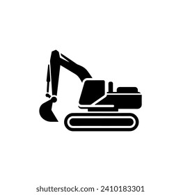 Einfaches Bagger-Logo mit schwarzem Vektorgrafik 