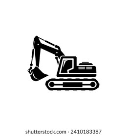 Vector negro plano con logotipo de excavación simple 
