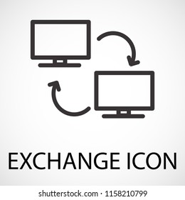 Simple exchange line art icon, vector, illustration, eps file