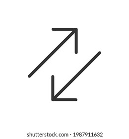 Icono de línea de intercambio simple. Símbolo premium con estilo de trazo. Icono de diseño de intercambio. Ilustración vectorial.