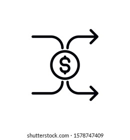 Simple exchange line icon. Stroke pictogram. Vector illustration isolated on a white background. Premium quality symbol. Vector sign for mobile app and web sites.