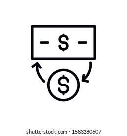 Simple exchange line icon. Stroke pictogram. Vector illustration isolated on a white background. Premium quality symbol. Vector sign for mobile app and web sites.