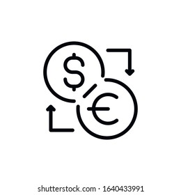 Simple exchange line icon. Stroke pictogram. Vector illustration isolated on a white background. Premium quality symbol. Vector sign for mobile app and web sites.